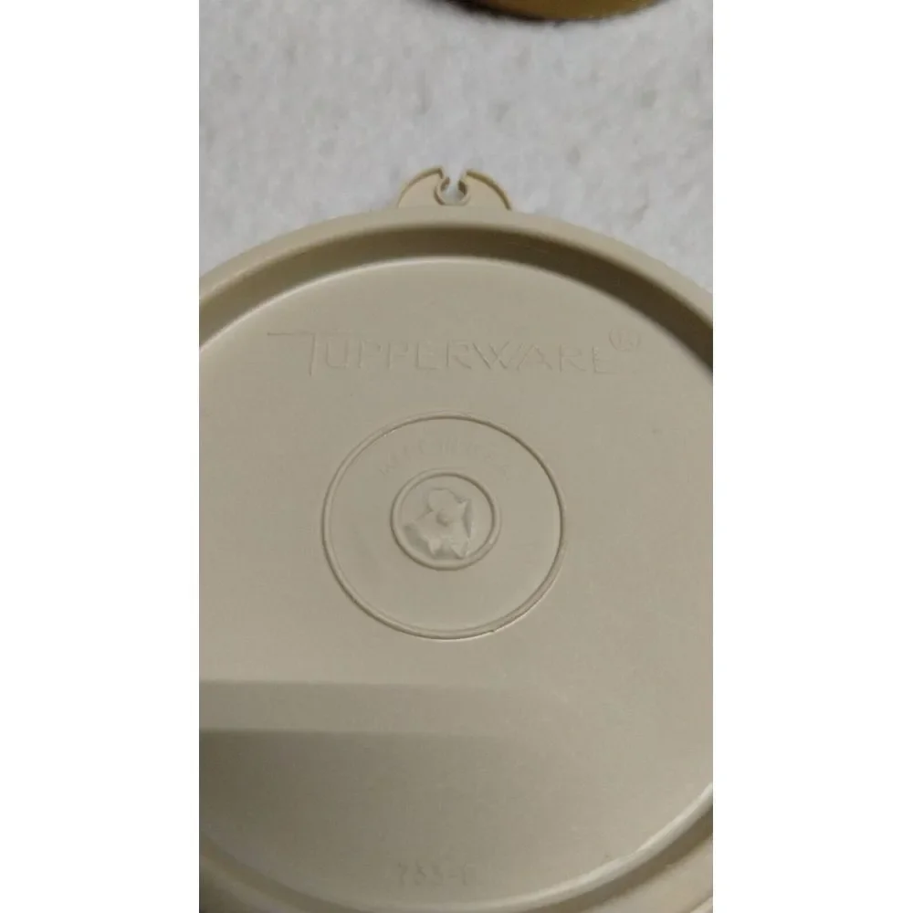 Tupperware Condiment Caddy Set Bowls Lids Vintage Serving Beige - Picture 12 of 12